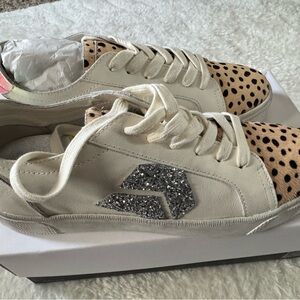 Dolce Vita Cream Silver Calf Hair Sneakers